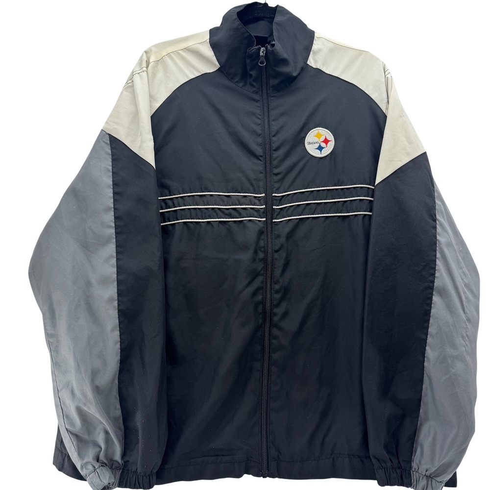 Reebok‎ Steelers Windbreaker Men's L Color Block NFL Jacket Sports Illustrated
